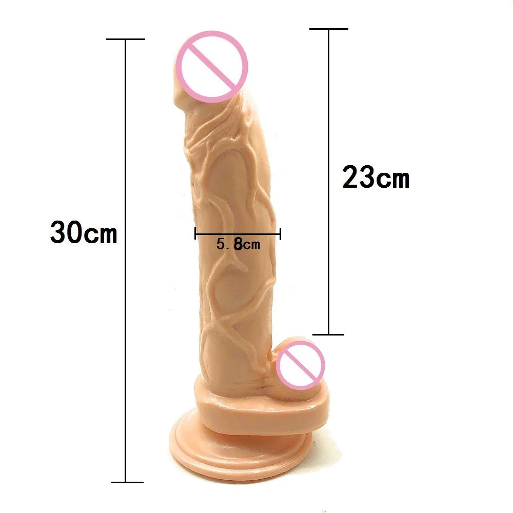 12inch Dildo Huge Realistic Big Black Dick with Strong Suction Cup Realistic Dildo Penis Female Masturbator Sex Shop Adult Toys