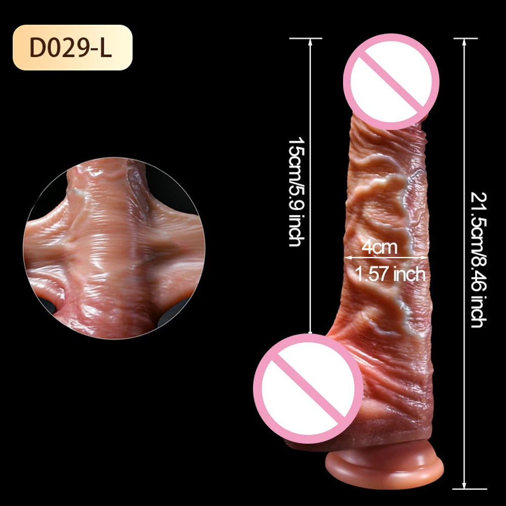 Realistic dildo for Women–No Vibration, Soft Skin&Sliding Foreskin,Movable Testicles dick for Vaginal Stimulation,Women Sex Toys