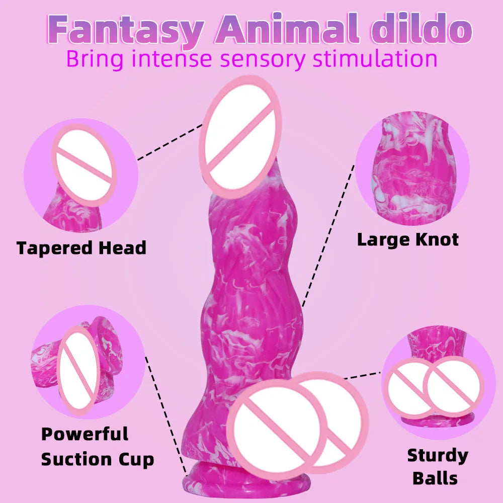 7.84in Monster Dildo, Realistic Anal Knot Dildo with Powerful Suction Cup Hands-Free, Adult Sex Toy, Suitable for Men and Women