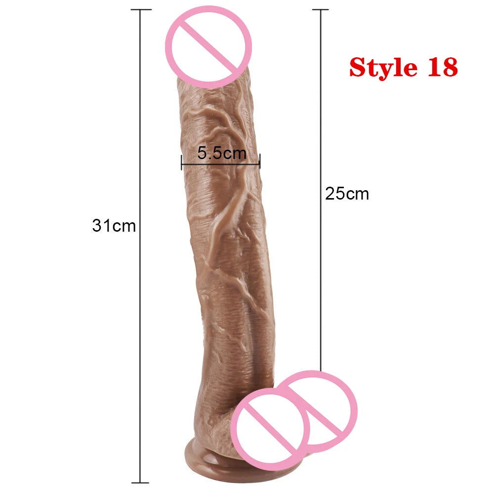Dildo's realistic female G-spot stimulator, multi size simulated female dildo, powerful suction cup, anal plug, adult sex toy