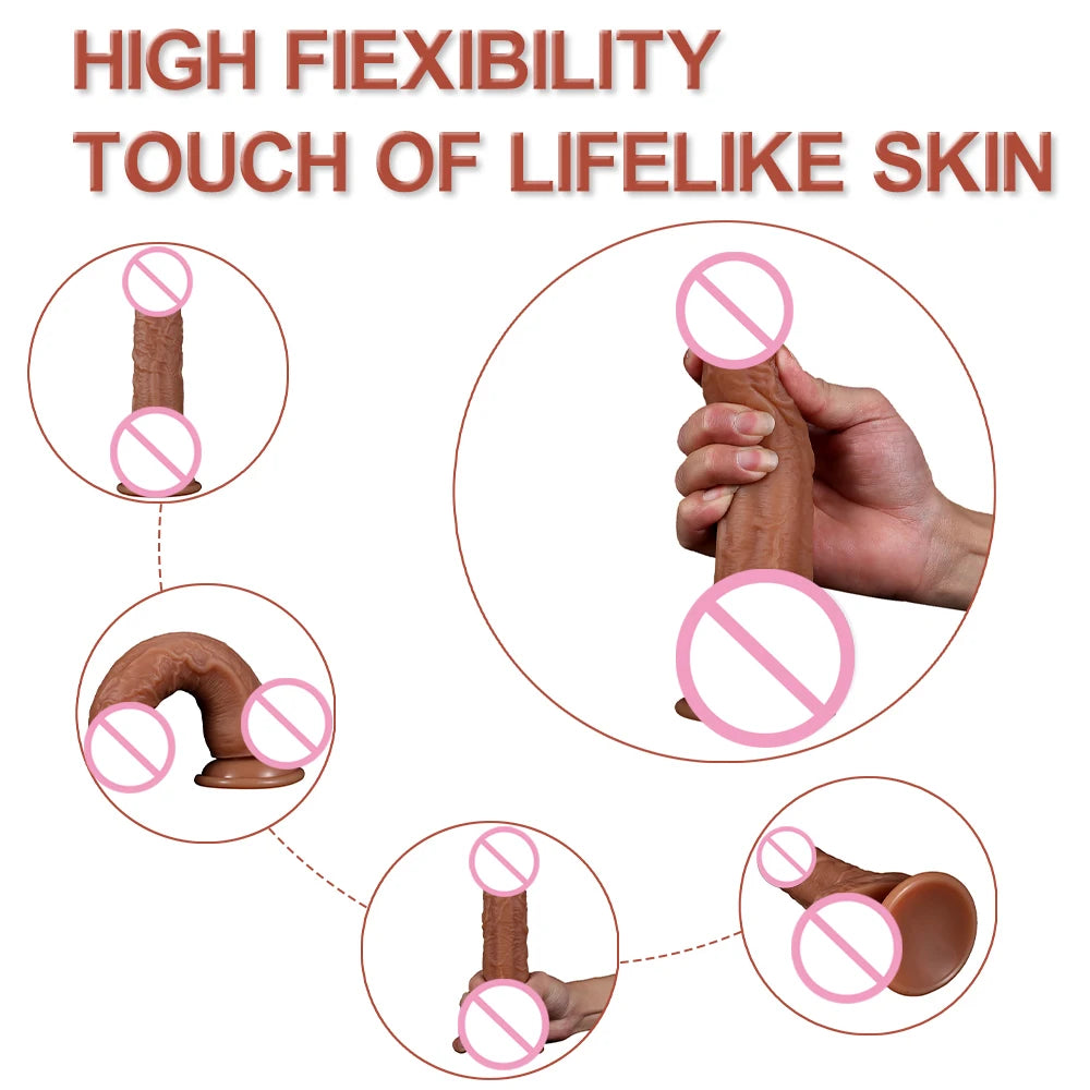 Dildo No Vibrator Realistic Soft Silicone Big Penis Suction Cup Anal Sex Toys For Women Vagina Masturbator G-spot Stimulator