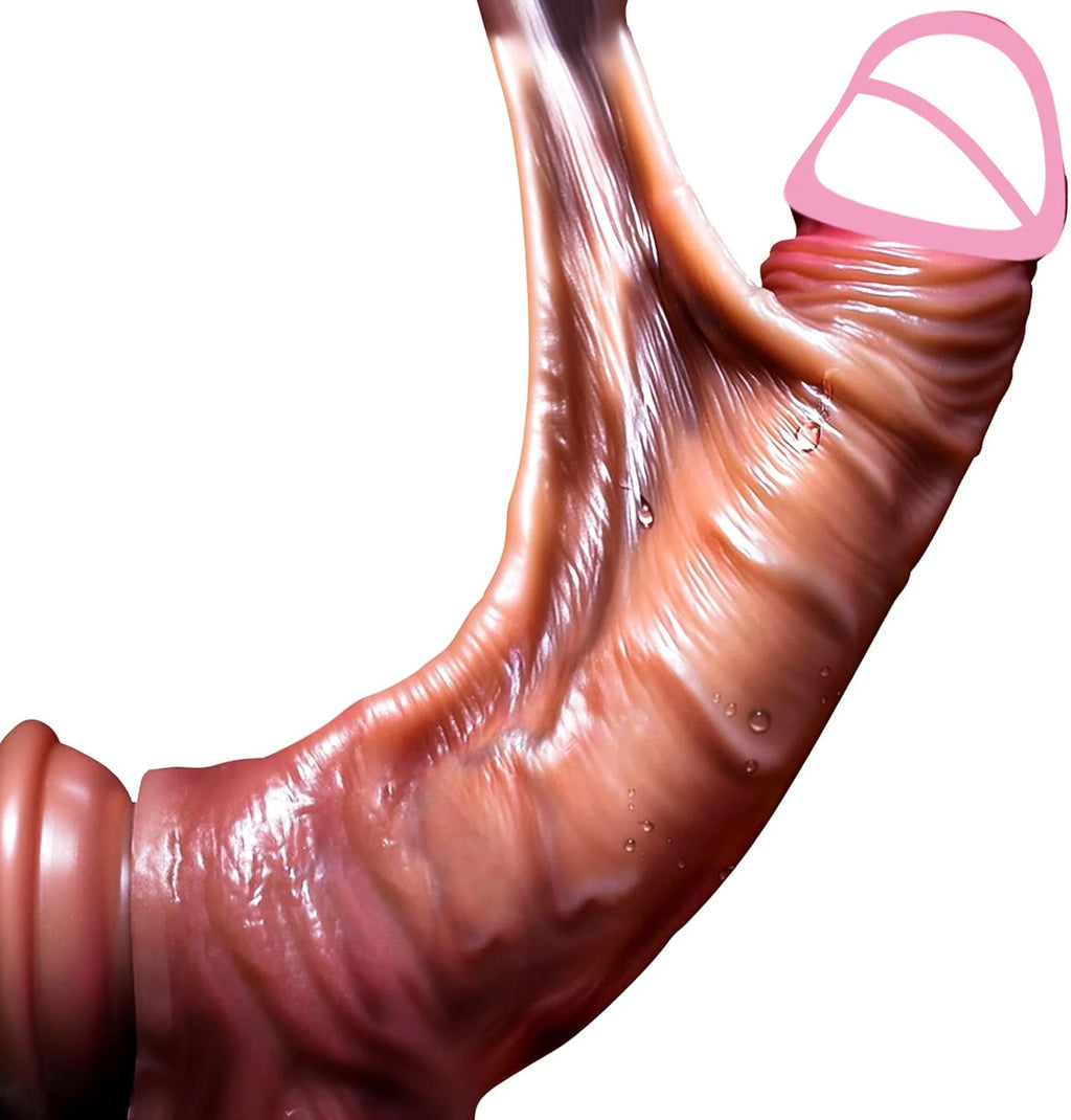 Realistic dildo for Women–No Vibration, Soft Skin&Sliding Foreskin,Movable Testicles dick for Vaginal Stimulation,Women Sex Toys