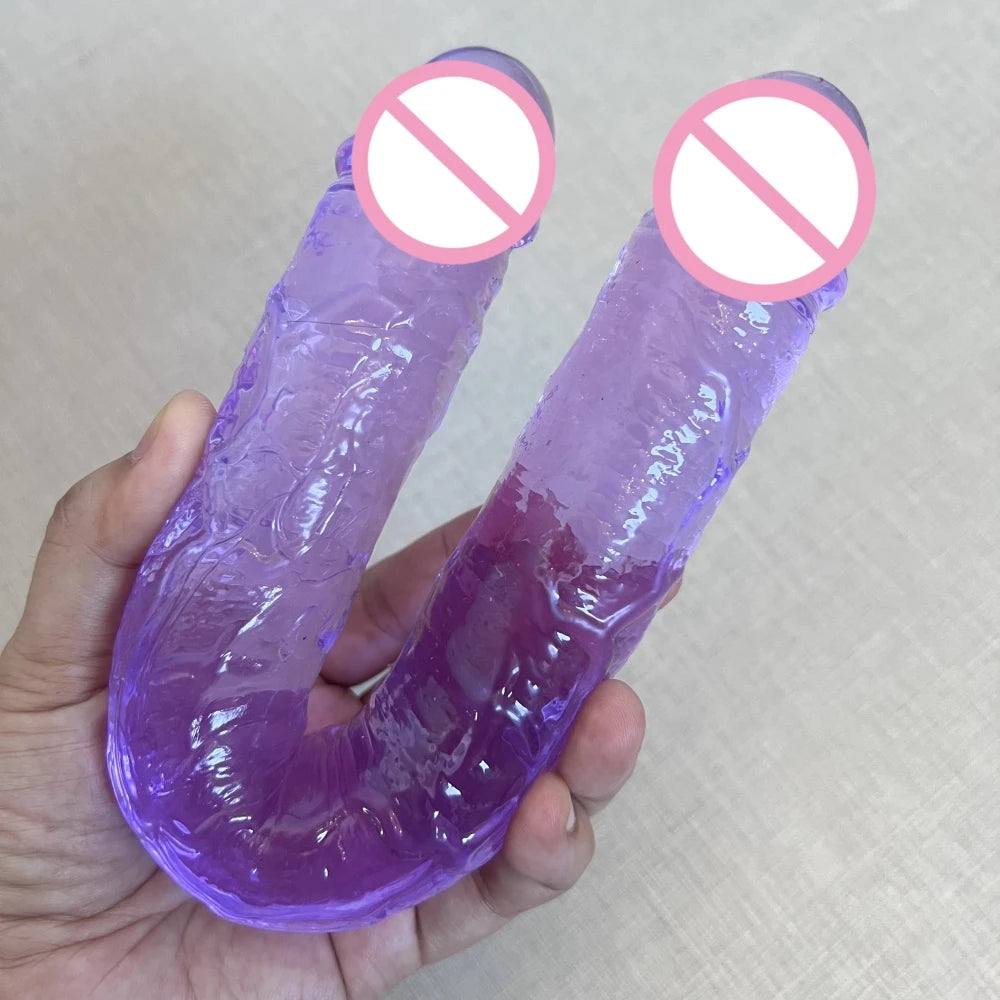 Double Dildo Realistic Penis Lesbian Couple Toys & Bullet Vibrator Sex Toys for Woman Anal Vigina Adult Sex Products