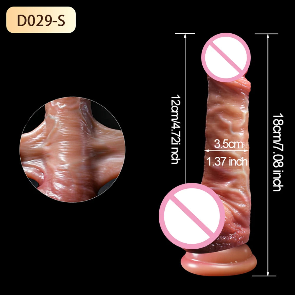 Realistic dildo for Women–No Vibration, Soft Skin&Sliding Foreskin,Movable Testicles dick for Vaginal Stimulation,Women Sex Toys