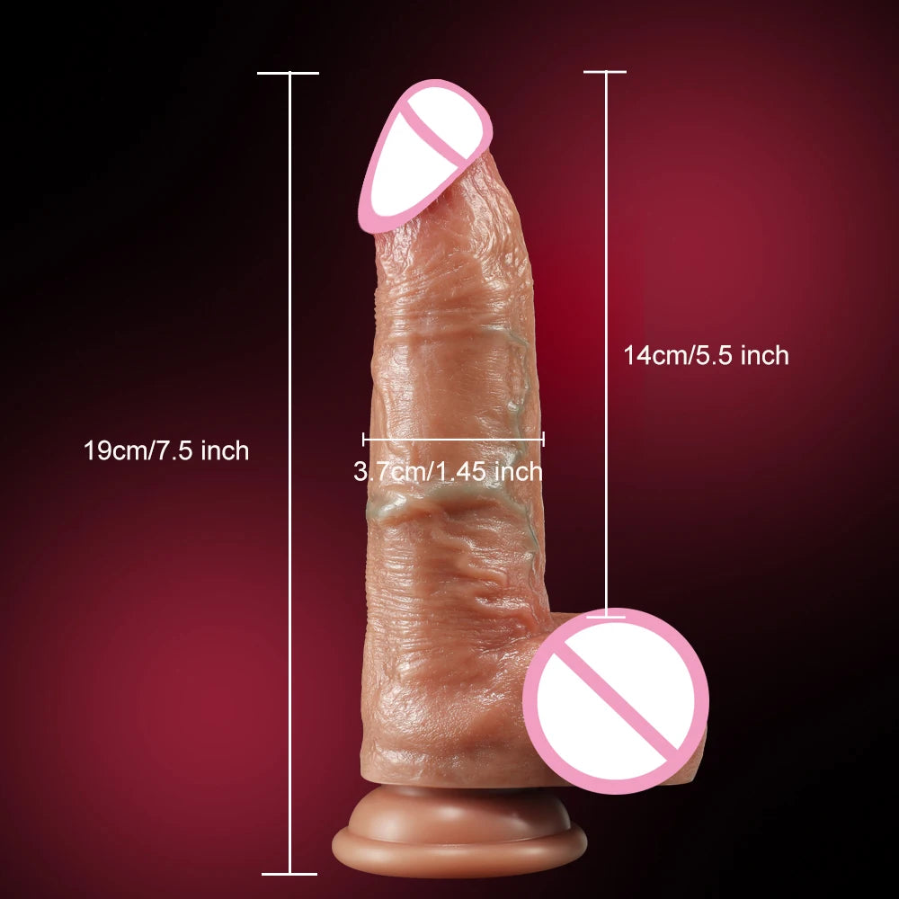 Dildo for Women Soft Super Real Skin Silicone Realistic Cock Anal Vaginal Stimulation Artificial Rubber Penis with Suction Cup