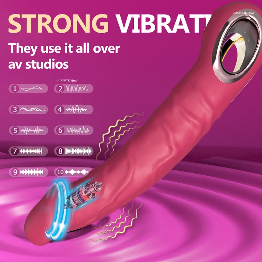 Vibrator Dildo G Spot with Female Stimulator Big Penis Anal Plug Adult Realistic Man Real Penis Sex Toys for Women 10 Modes