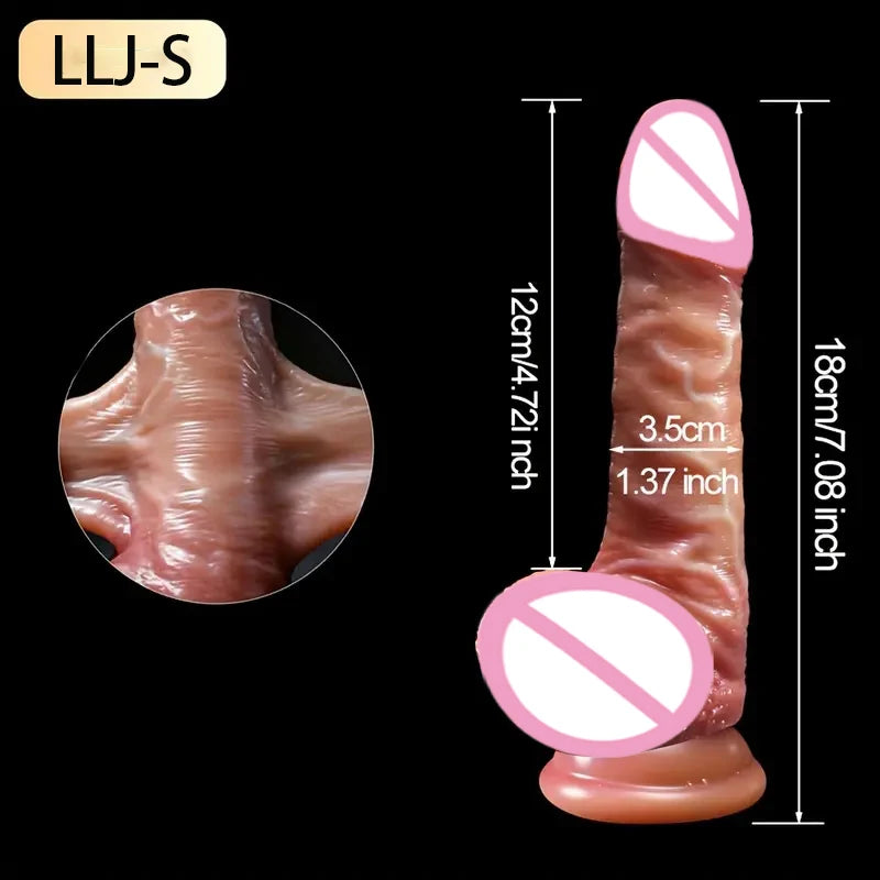 Dildo Anal Vaginal Realistic Dildos for Women Skin Sliding Foreskin Testicles Stimulation Strapon Big Penis Sex Toys