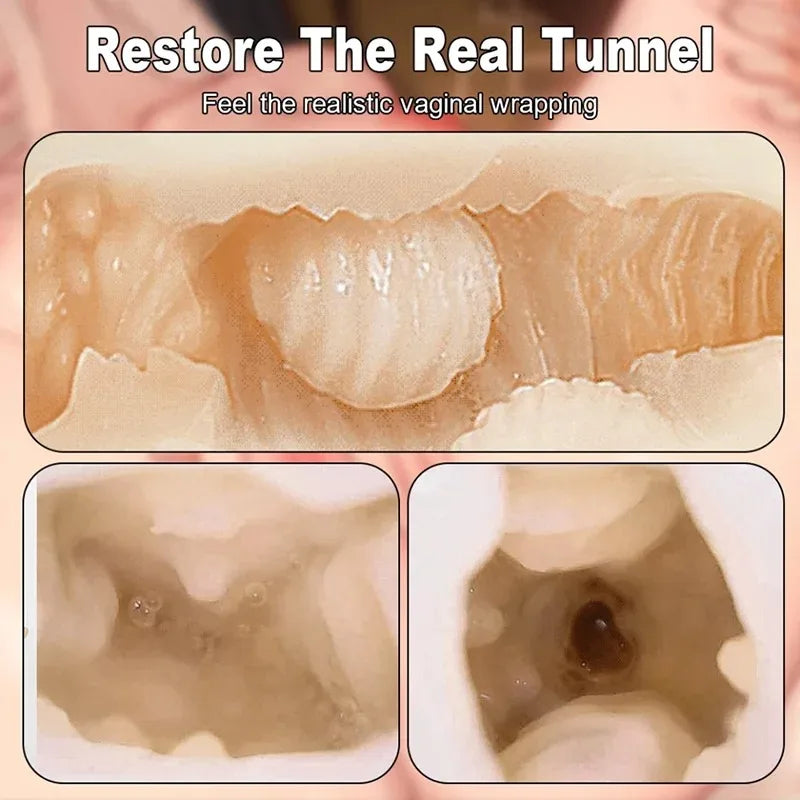 Masturbation Cup Wielding Powerful Sucking Realistic Anal Vagina Pocket Pussy Oral Sex Massager Male Masturbation Toy Male 18+