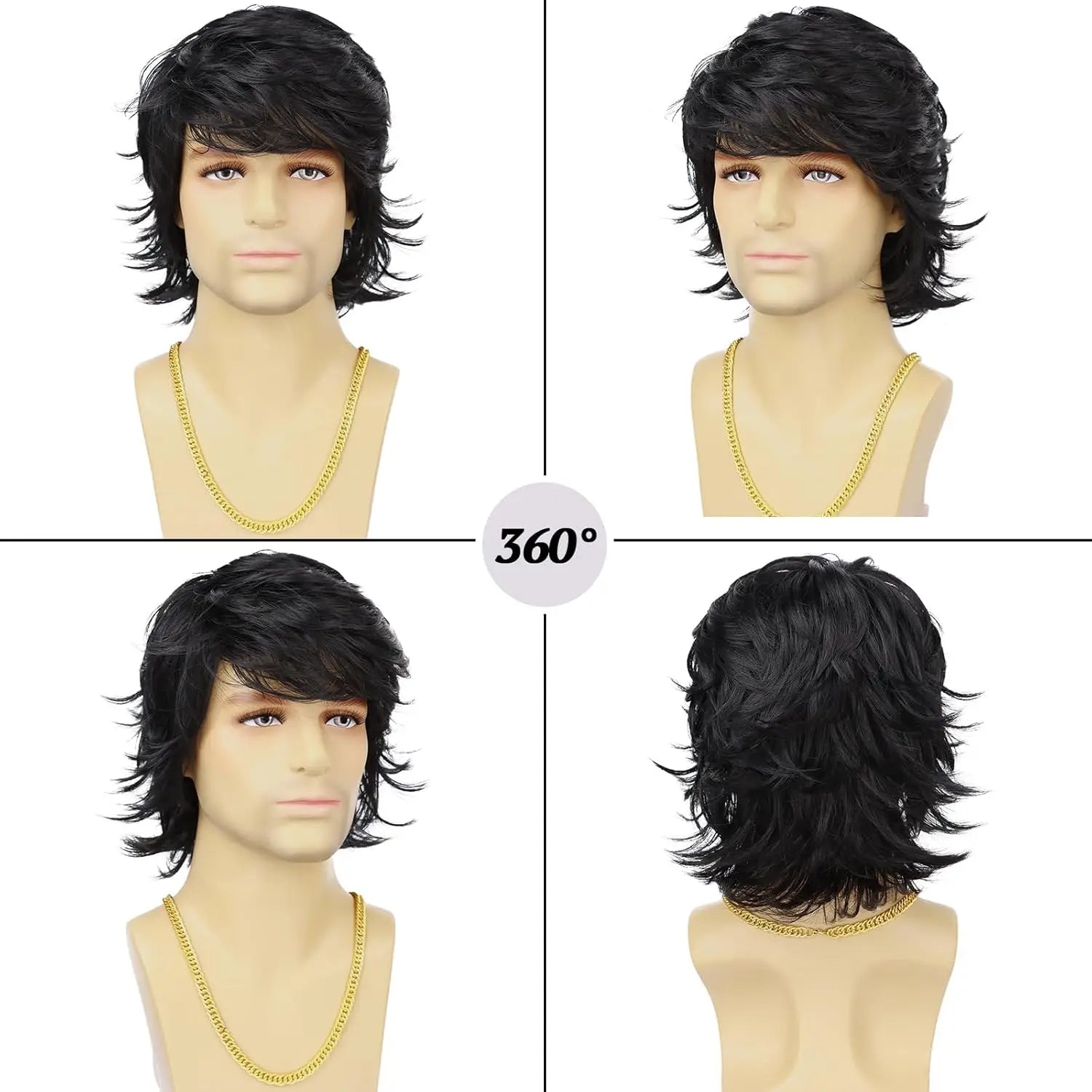 Synthetic Mens Hair Wig Short Blonde Layered Heat Resistant Wigs for Male Daily Party Cosplay Costume Halloween Use