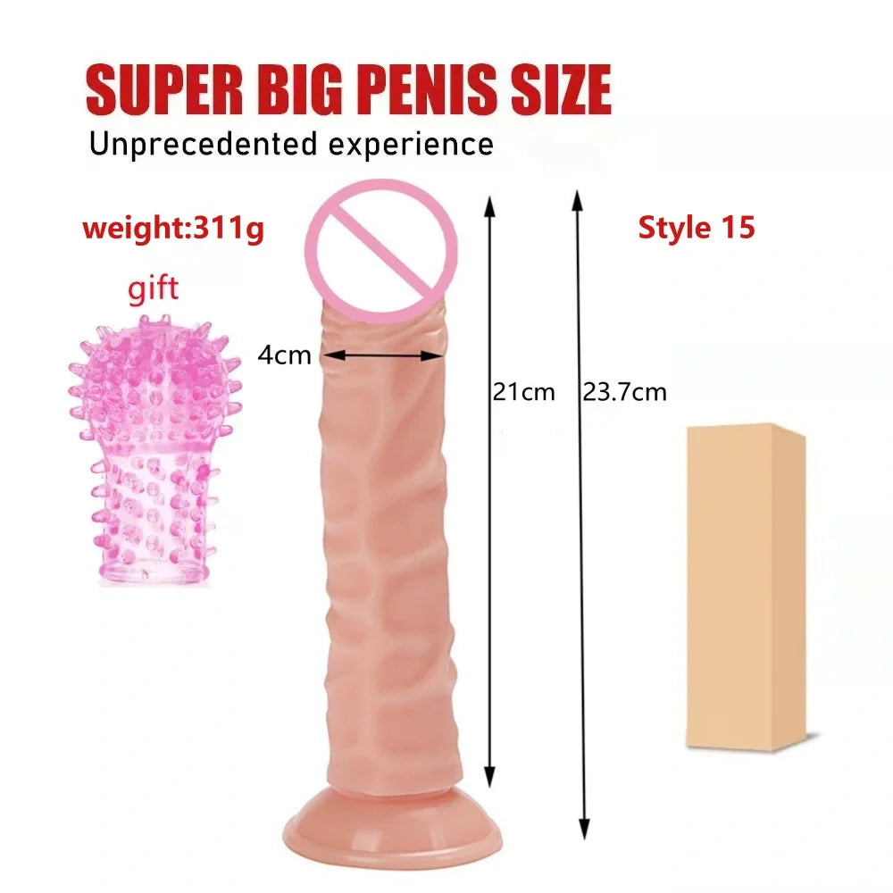 Dildo's realistic female G-spot stimulator, multi size simulated female dildo, powerful suction cup, anal plug, adult sex toy