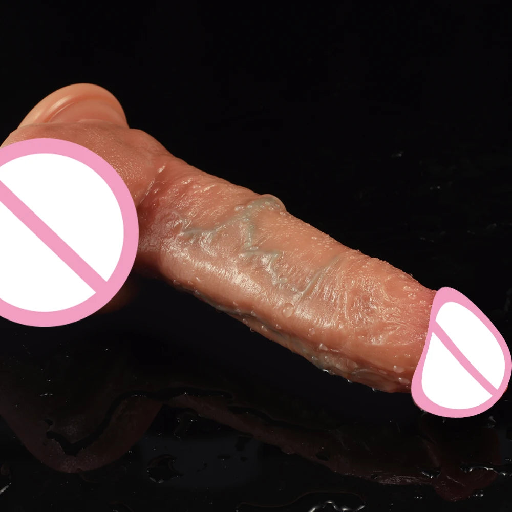Dildo for Women Soft Super Real Skin Silicone Realistic Cock Anal Vaginal Stimulation Artificial Rubber Penis with Suction Cup