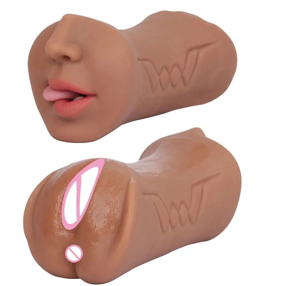 Pocket Pussy Male Masturbator with Lifelike Face 3 in 1 Sex Doll with Realistic Textured Mouth Vagina and Tight Anus Masturbator