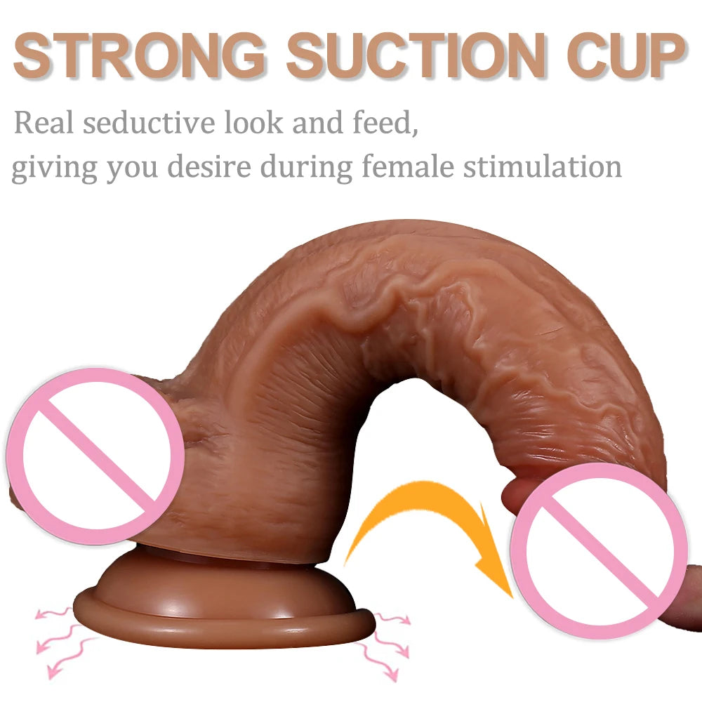 Dildo No Vibrator Realistic Soft Silicone Big Penis Suction Cup Anal Sex Toys For Women Vagina Masturbator G-spot Stimulator