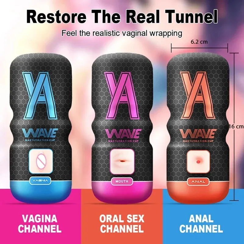 Masturbation Cup Wielding Powerful Sucking Realistic Anal Vagina Pocket Pussy Oral Sex Massager Male Masturbation Toy Male 18+