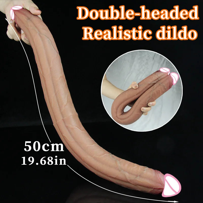 50cm Long Dildo Realistic Double Head Dildo Flexible Penis for Women Masturbator Sex Toys for Lesbian Dildos Anal Butt Plug
