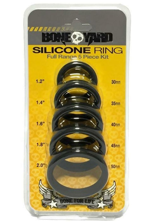 Boneyard Silicone Ring 5 Pcs Kit Black