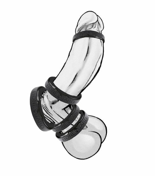 Boneyard Silicone Ring 5 Pcs Kit Black